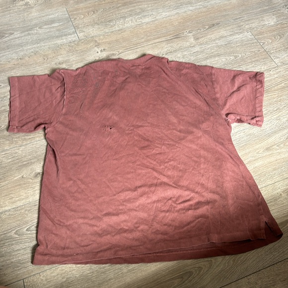 Mdwll Garment-Dyed Oversized Pocket Tee $45 Size L Maroon - Picture 4 of 5